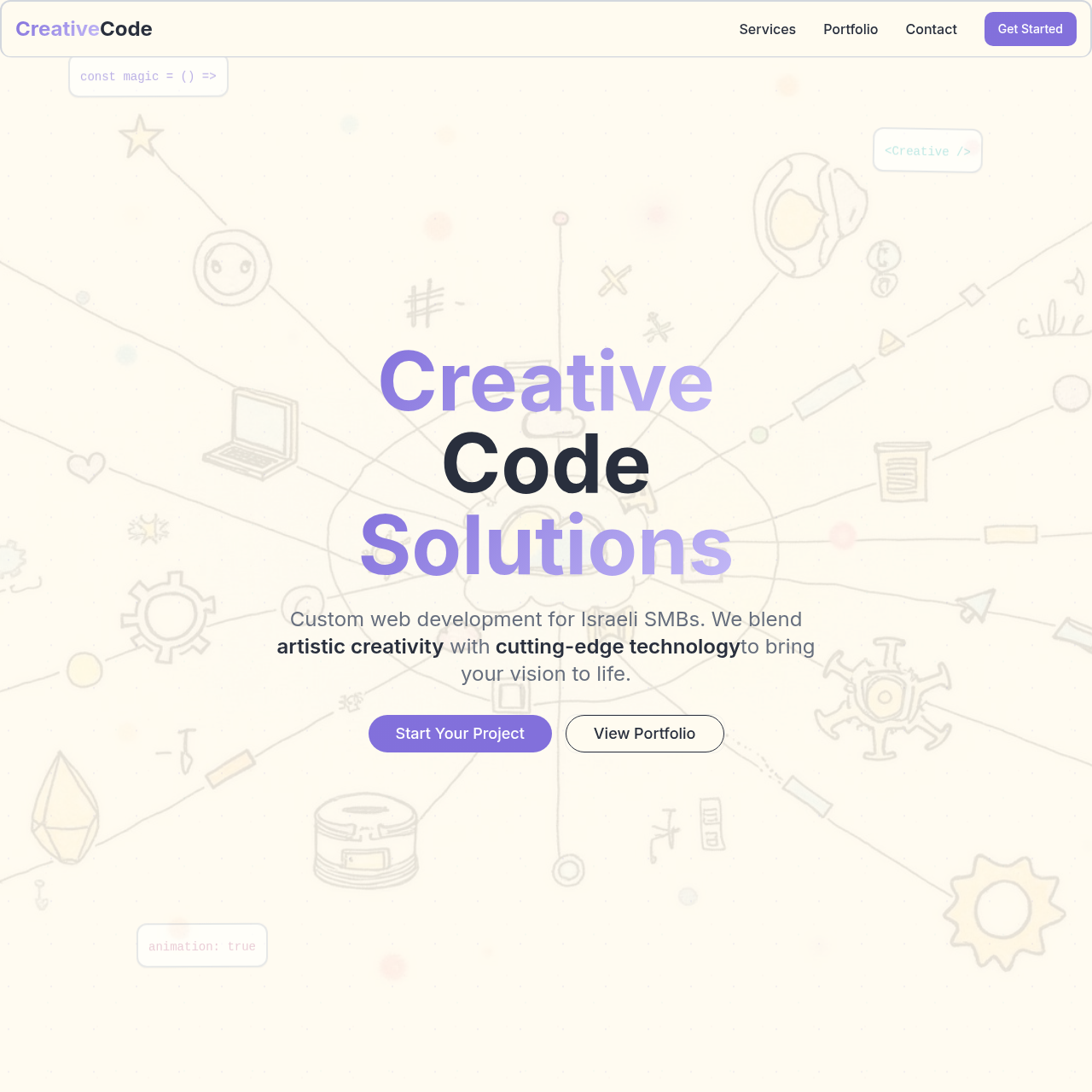 צילום מסך של Creative Code Solution